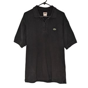 Lacoste Mens Polo Shirt Black 100% Cotton Size 6 = US XL